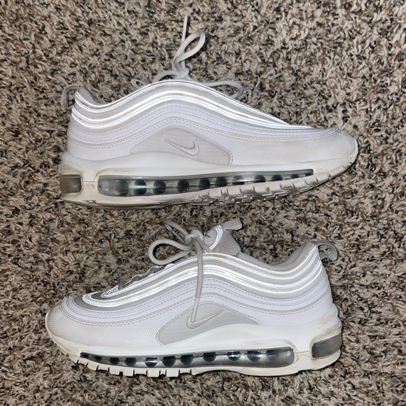 Nike Shoes - Nike Air Max 97 Triple White Metallic Silver Size 6Y Womens 7.5 Shoes